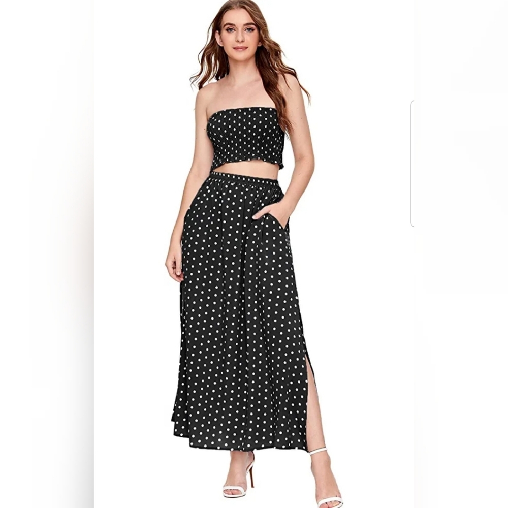 🌨Women's Summer Printed 2 Piece Outfit Crop Tube - Picture 5 of 6